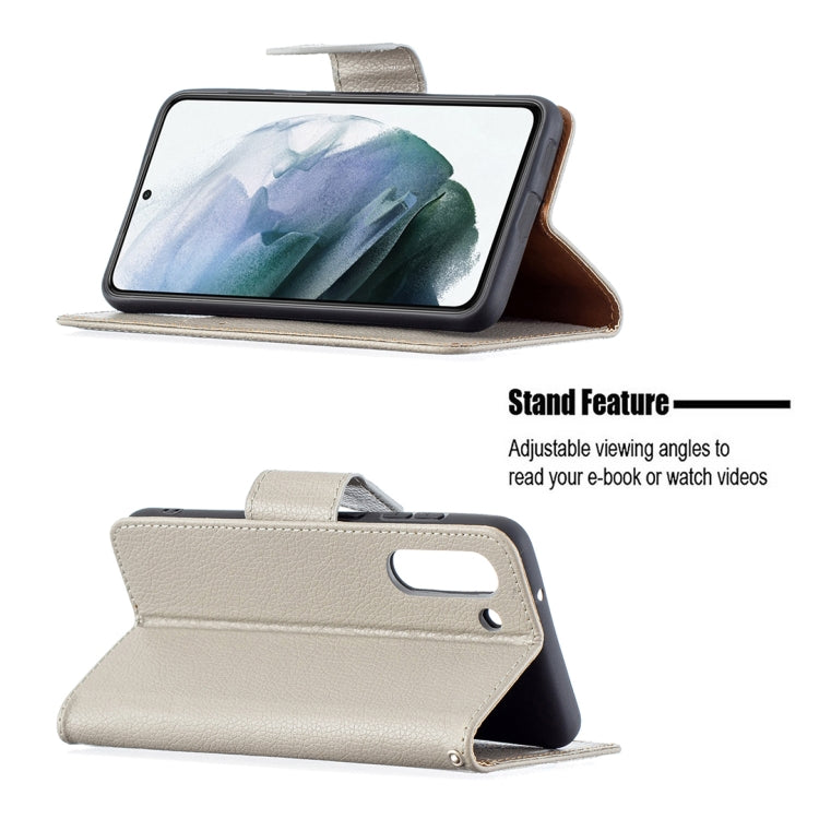 For Samsung Galaxy S21 FE / S21 Lite Litchi Texture Pure Color Horizontal Flip Leather Case with Holder & Card Slots & Wallet & Lanyard(Grey) by buy2fix