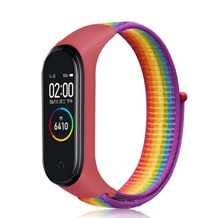 For Xiaomi Mi Band 6 Nylon Weave Watch Bands(Rainbow Colors) - Watch Bands by buy2fix | Online Shopping UK | buy2fix