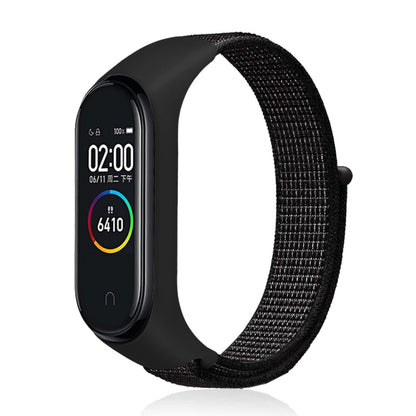 For Xiaomi Mi Band 6 Nylon Weave Watch Bands(Reflective Black) - Watch Bands by buy2fix | Online Shopping UK | buy2fix