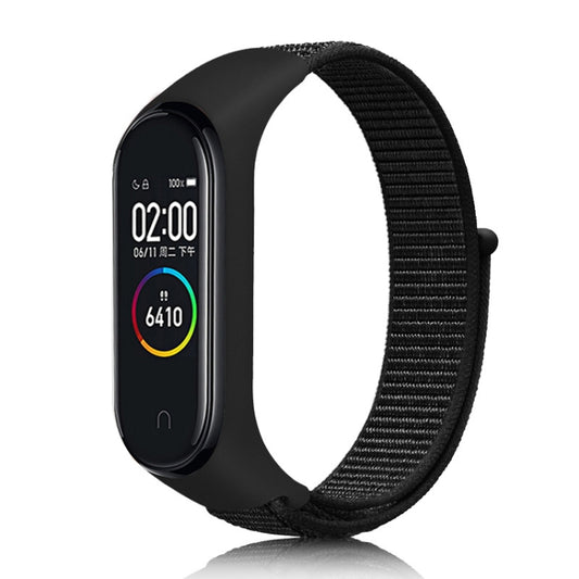 For Xiaomi Mi Band 6 Nylon Weave Watch Bands(Solid Black) - Watch Bands by buy2fix | Online Shopping UK | buy2fix