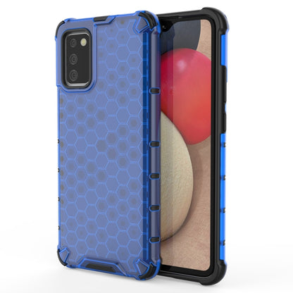 For Samsung Galaxy A02s (EU Version) Shockproof Honeycomb PC + TPU Case(Blue) by buy2fix