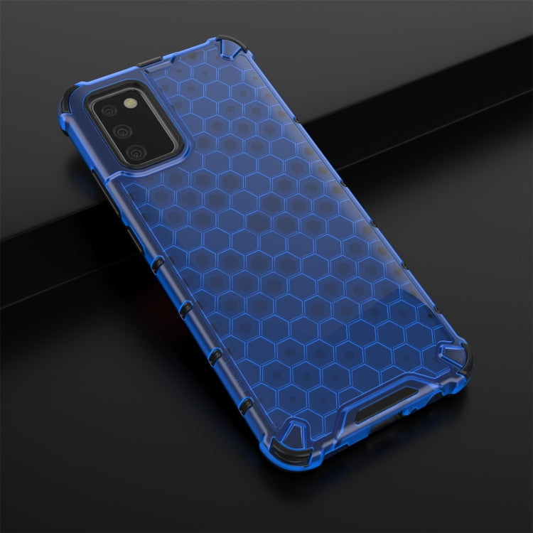 For Samsung Galaxy A02s (EU Version) Shockproof Honeycomb PC + TPU Case(Blue) by buy2fix