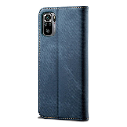 For Xiaomi Redmi Note 10 / Note 10S Denim Texture Casual Style Horizontal Flip Leather Case with Holder & Card Slots & Wallet(Blue) - Xiaomi Cases by buy2fix | Online Shopping UK | buy2fix