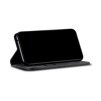 For Xiaomi Redmi Note 10 5G Denim Texture Casual Style Horizontal Flip Leather Case with Holder & Card Slots & Wallet(Black) - Xiaomi Cases by buy2fix | Online Shopping UK | buy2fix