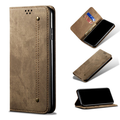 For Xiaomi Redmi Note 10 5G Denim Texture Casual Style Horizontal Flip Leather Case with Holder & Card Slots & Wallet(Khaki) - Xiaomi Cases by buy2fix | Online Shopping UK | buy2fix