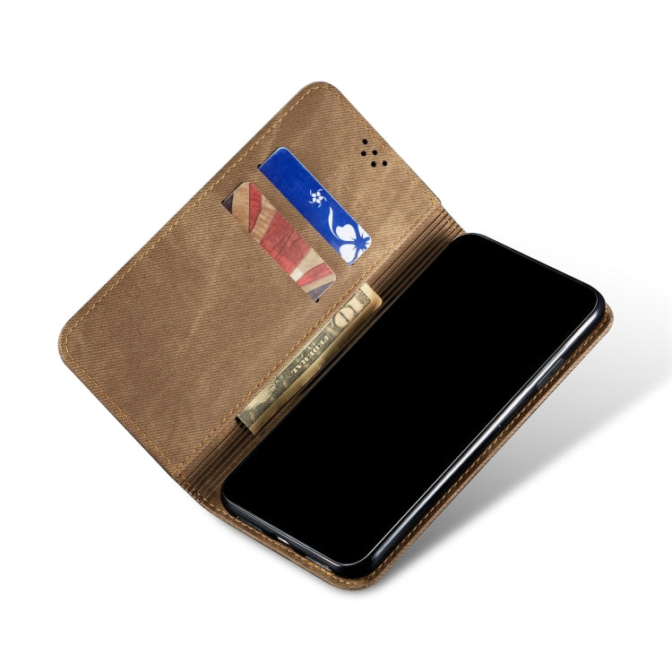For Xiaomi Redmi Note 10 5G Denim Texture Casual Style Horizontal Flip Leather Case with Holder & Card Slots & Wallet(Khaki) - Xiaomi Cases by buy2fix | Online Shopping UK | buy2fix