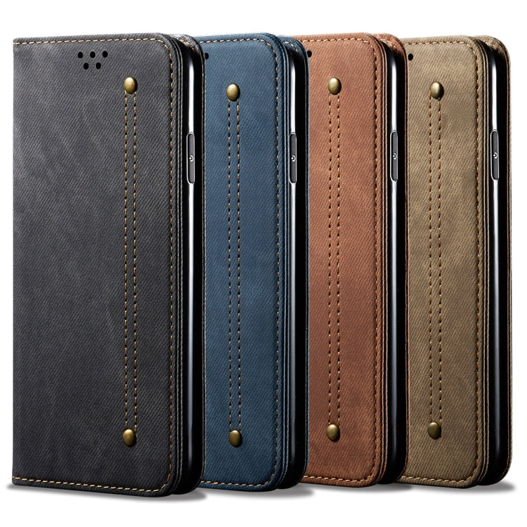 For Xiaomi Redmi Note 10 5G Denim Texture Casual Style Horizontal Flip Leather Case with Holder & Card Slots & Wallet(Khaki) - Xiaomi Cases by buy2fix | Online Shopping UK | buy2fix