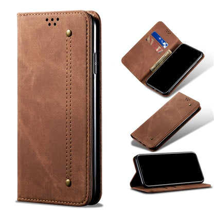For Xiaomi Mi 11 Lite Denim Texture Casual Style Horizontal Flip Leather Case with Holder & Card Slots & Wallet(Brown) - Xiaomi Cases by buy2fix | Online Shopping UK | buy2fix