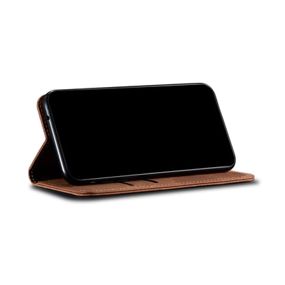 For Xiaomi Mi 11 Lite Denim Texture Casual Style Horizontal Flip Leather Case with Holder & Card Slots & Wallet(Brown) - Xiaomi Cases by buy2fix | Online Shopping UK | buy2fix