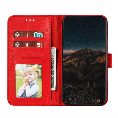 For Samsung Galaxy A22 5G Litchi Texture Feather Embossing Pattern Horizontal Flip Leather Case with Holder & Card Slots & Wallet & Photo Frame & Lanyard(Red) by buy2fix