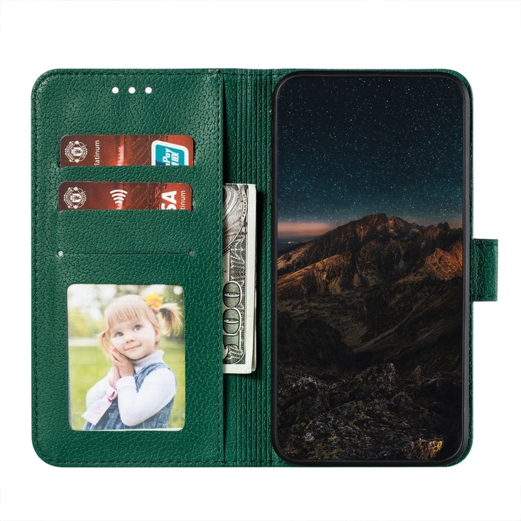 For Samsung Galaxy A22 5G Litchi Texture Feather Embossing Pattern Horizontal Flip Leather Case with Holder & Card Slots & Wallet & Photo Frame & Lanyard(Green) by buy2fix