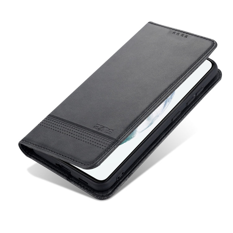 For Samsung Galaxy S21 FE AZNS Magnetic Calf Texture Horizontal Flip Leather Case with Card Slots & Holder & Wallet(Black) - Galaxy Phone Cases by AZNS | Online Shopping UK | buy2fix
