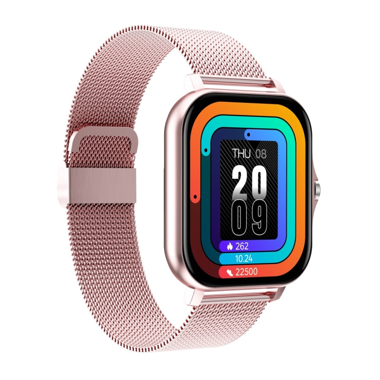 GT20 1.69 inch TFT Screen IP67 Waterproof Smart Watch, Support Music Control / Bluetooth Call / Heart Rate Monitoring / Blood Pressure Monitoring, Style:Steel Strap(Pink) by buy2fix