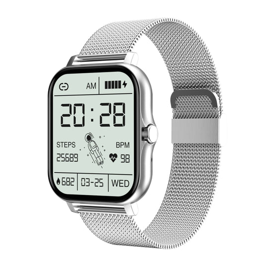 GY13 1.69 inch TFT Screen IP67 Waterproof Smart Watch, Support Music Control / Bluetooth Call / Heart Rate Monitoring / Blood Pressure Monitoring, Style:Steel Strap(Silver)