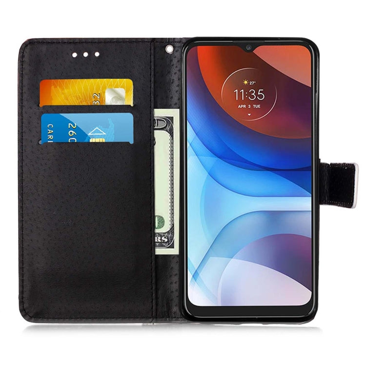 For Motorola Moto E7 Power Colored Drawing Pattern Plain Weave Horizontal Flip Leather Case with Holder & Card Slot & Wallet & Lanyard(Cats And Tigers) - Motorola Cases by buy2fix | Online Shopping UK | buy2fix