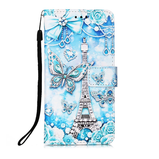 For Motorola Moto G30 / G10 / G10 Power Colored Drawing Pattern Plain Weave Horizontal Flip Leather Case with Holder & Card Slot & Wallet & Lanyard(Tower Butterfly) - Motorola Cases by buy2fix | Online Shopping UK | buy2fix