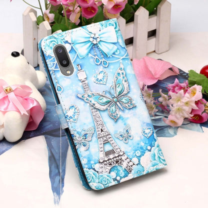 For Samsung Galaxy A02 / M02 (Global) Colored Drawing Pattern Plain Weave Horizontal Flip Leather Case with Holder & Card Slot & Wallet & Lanyard(Tower Butterfly) by buy2fix