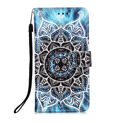 For Samsung Galaxy A22 5G (US Version) Colored Drawing Pattern Plain Weave Horizontal Flip Leather Case with Holder & Card Slot & Wallet & Lanyard(Undersea Mandala) by buy2fix