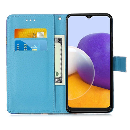 For Samsung Galaxy A22 5G (US Version) Colored Drawing Pattern Plain Weave Horizontal Flip Leather Case with Holder & Card Slot & Wallet & Lanyard(Undersea Mandala) by buy2fix