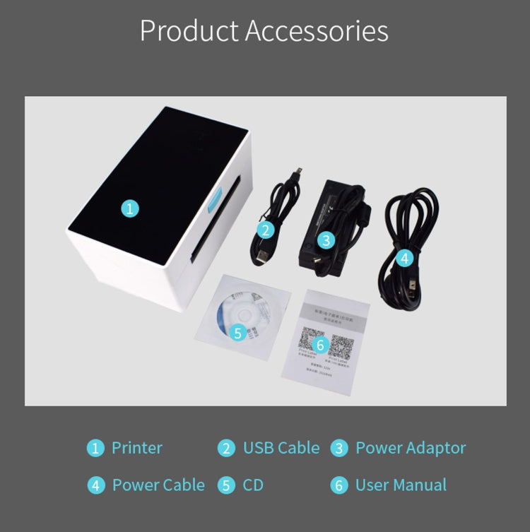 POS-9220 100x150mm Thermal Express Bill Self-adhesive Label Printer, USB + Bluetooth with Holder Version, US Plug by buy2fix