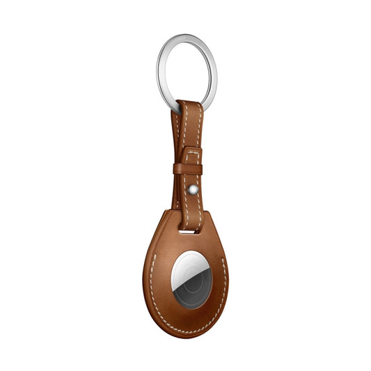 Shockproof Anti-scratch Leather Protective Case Cover with Hang Loop For AirTag, Style:Keychain(Brown) - Other by buy2fix | Online Shopping UK | buy2fix