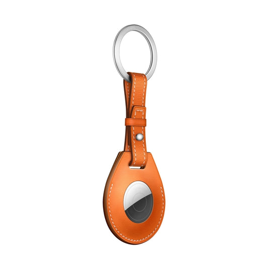 Shockproof Anti-scratch Leather Protective Case Cover with Hang Loop For AirTag, Style:Keychain(Yellow) - Other by buy2fix | Online Shopping UK | buy2fix
