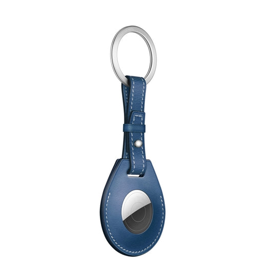 Shockproof Anti-scratch Leather Protective Case Cover with Hang Loop For AirTag, Style:Keychain (Blue) - Other by buy2fix | Online Shopping UK | buy2fix