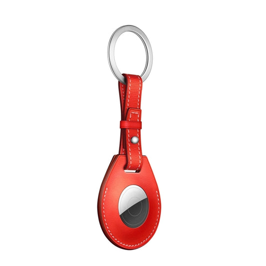 Shockproof Anti-scratch Leather Protective Case Cover with Hang Loop For AirTag, Style:Keychain (Red) - Other by buy2fix | Online Shopping UK | buy2fix