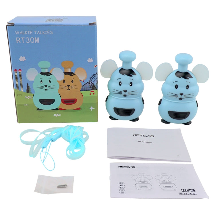 1 Pair RETEVIS RT30M 0.5W EU Frequency PMR446 1CH Mouse Shape Children Handheld Walkie Talkie(Blue) - Children by RETEVIS | Online Shopping UK | buy2fix