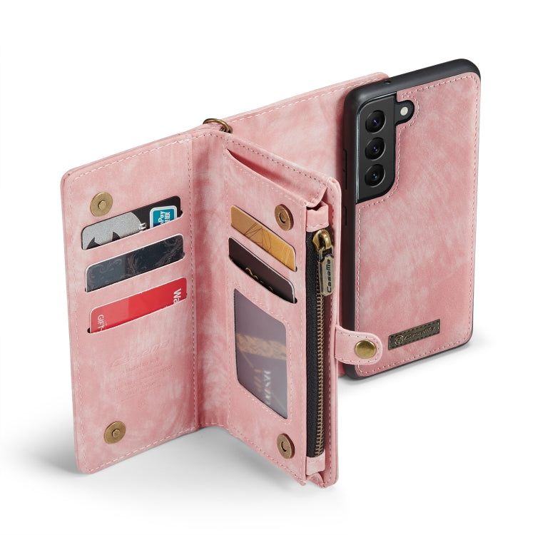 For Samsung Galaxy S21 FE CaseMe 008 Detachable Multifunctional Flip Leather Phone Case(Pink) - Galaxy Phone Cases by CaseMe | Online Shopping UK | buy2fix
