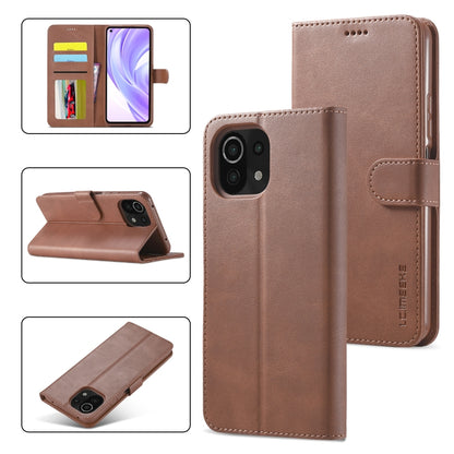 For Xiaomi Mi 11 Lite LC.IMEEKE Calf Texture Horizontal Flip Leather Case, with Holder & Card Slots & Wallet(Coffee) - Xiaomi Cases by LC.IMEEKE | Online Shopping UK | buy2fix