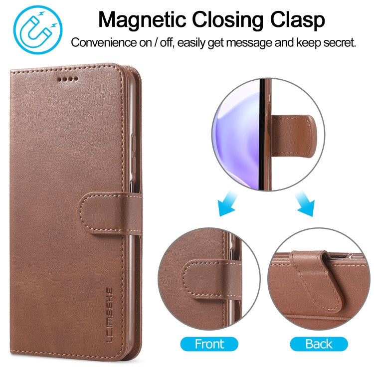 For Xiaomi Mi 11 Lite LC.IMEEKE Calf Texture Horizontal Flip Leather Case, with Holder & Card Slots & Wallet(Coffee) - Xiaomi Cases by LC.IMEEKE | Online Shopping UK | buy2fix