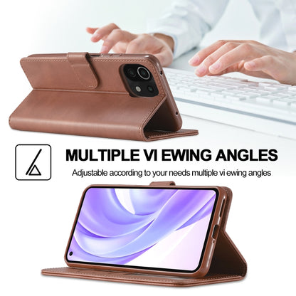 For Xiaomi Mi 11 Lite LC.IMEEKE Calf Texture Horizontal Flip Leather Case, with Holder & Card Slots & Wallet(Coffee) - Xiaomi Cases by LC.IMEEKE | Online Shopping UK | buy2fix