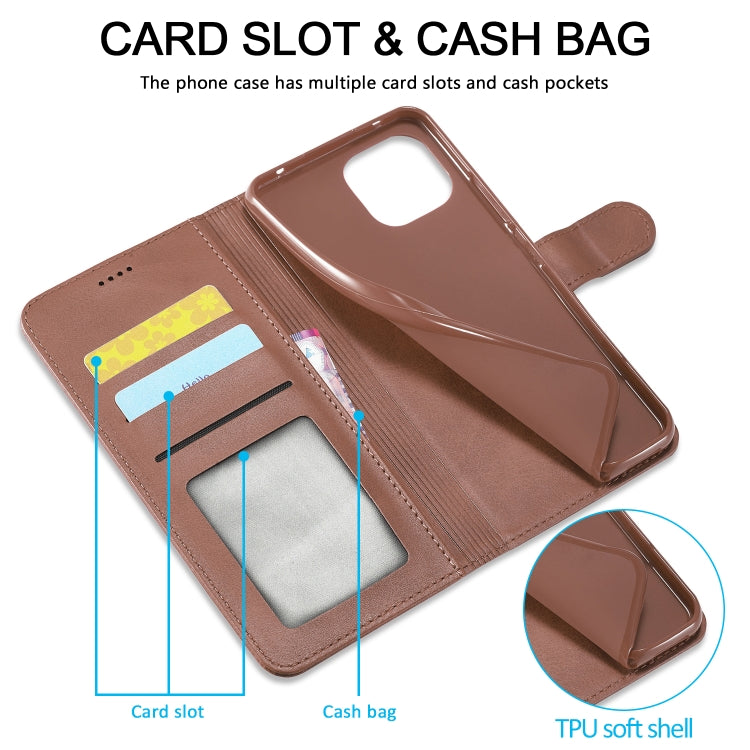 For Xiaomi Mi 11 Lite LC.IMEEKE Calf Texture Horizontal Flip Leather Case, with Holder & Card Slots & Wallet(Coffee) - Xiaomi Cases by LC.IMEEKE | Online Shopping UK | buy2fix
