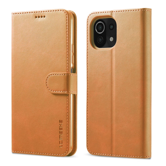 For Xiaomi Mi 11 Lite LC.IMEEKE Calf Texture Horizontal Flip Leather Case, with Holder & Card Slots & Wallet(Brown) - Xiaomi Cases by LC.IMEEKE | Online Shopping UK | buy2fix