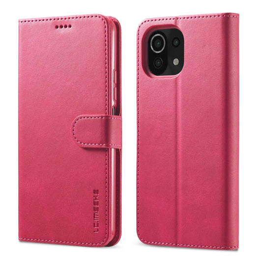 For Xiaomi Mi 11 Lite LC.IMEEKE Calf Texture Horizontal Flip Leather Case, with Holder & Card Slots & Wallet(Red) - Xiaomi Cases by LC.IMEEKE | Online Shopping UK | buy2fix
