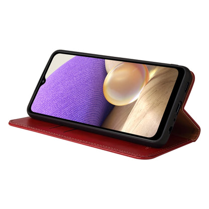 For Samsung Galaxy A32 5G Fierre Shann PU Genuine Leather Texture Horizontal Flip Leather Case with Holder & Card Slots & Wallet(Red) by FIERRE SHANN