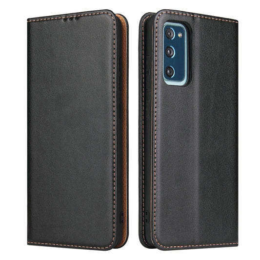 For Samsung Galaxy A52 4G/5G Fierre Shann PU Genuine Leather Texture Horizontal Flip Leather Case with Holder & Card Slots & Wallet(Black) by FIERRE SHANN