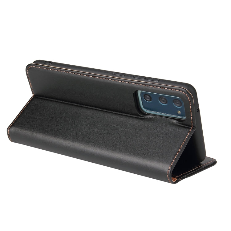 For Samsung Galaxy A52 4G/5G Fierre Shann PU Genuine Leather Texture Horizontal Flip Leather Case with Holder & Card Slots & Wallet(Black) by FIERRE SHANN