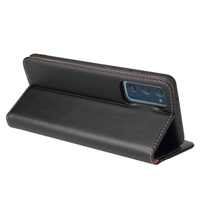 For Samsung Galaxy A52 4G/5G Fierre Shann PU Genuine Leather Texture Horizontal Flip Leather Case with Holder & Card Slots & Wallet(Black) by FIERRE SHANN