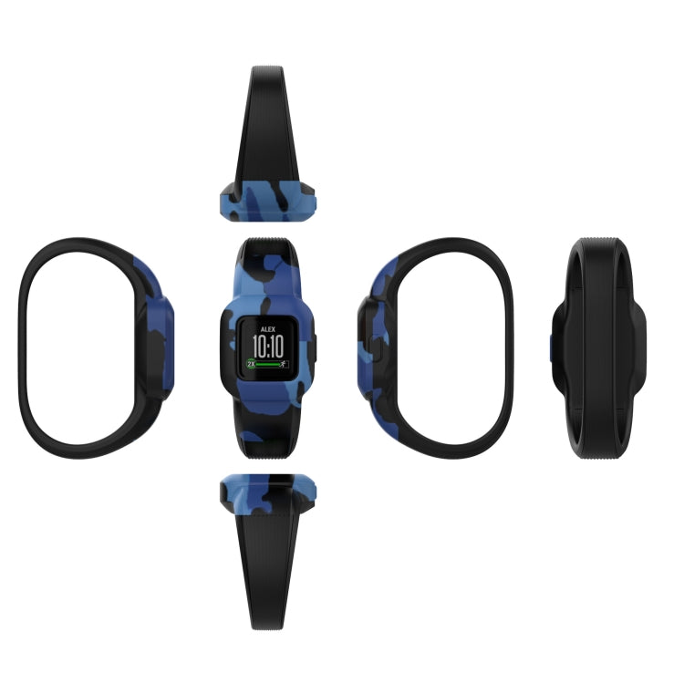 For Garmin Vivofit JR3 No Buckle Silicone Printing Watch Band, Size:S(Starry Sky) - Watch Bands by buy2fix | Online Shopping UK | buy2fix