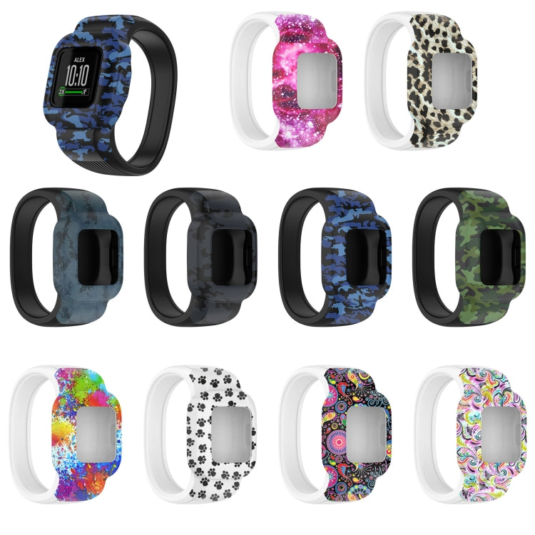 For Garmin Vivofit JR3 No Buckle Silicone Printing Watch Band, Size:S(Starry Sky) - Watch Bands by buy2fix | Online Shopping UK | buy2fix