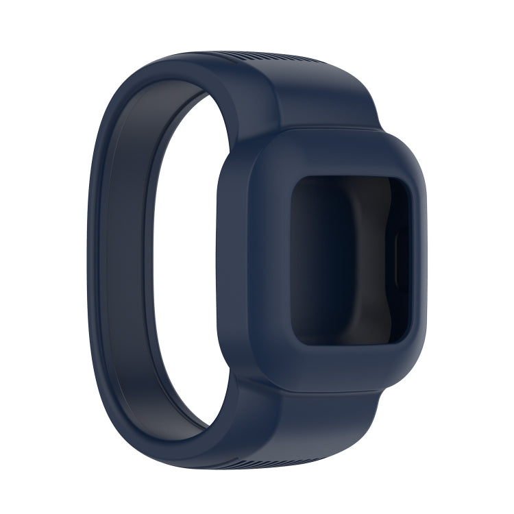 For Garmin Vivofit JR3 No Buckle Silicone Pure Color Watch Band, Size:S(Dark Blue) - Watch Bands by buy2fix | Online Shopping UK | buy2fix