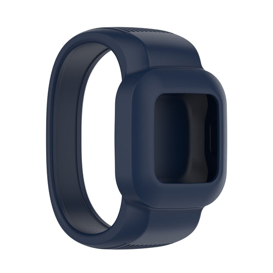 For Garmin Vivofit JR3 No Buckle Silicone Pure Color Watch Band, Size:S(Dark Blue) - Watch Bands by buy2fix | Online Shopping UK | buy2fix