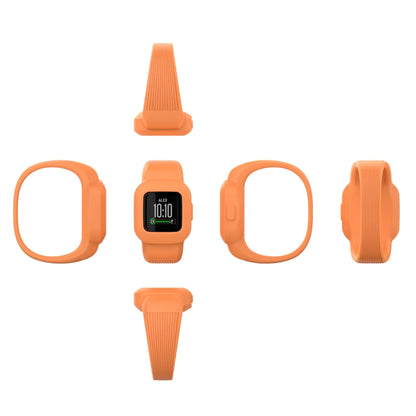 For Garmin Vivofit JR3 No Buckle Silicone Pure Color Watch Band, Size:S(Dark Blue) - Watch Bands by buy2fix | Online Shopping UK | buy2fix