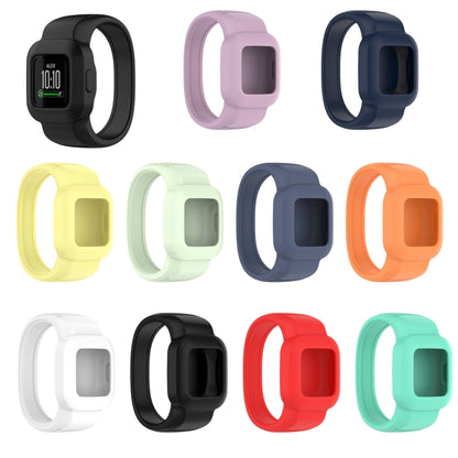 For Garmin Vivofit JR3 No Buckle Silicone Pure Color Watch Band, Size:S(Dark Blue) - Watch Bands by buy2fix | Online Shopping UK | buy2fix