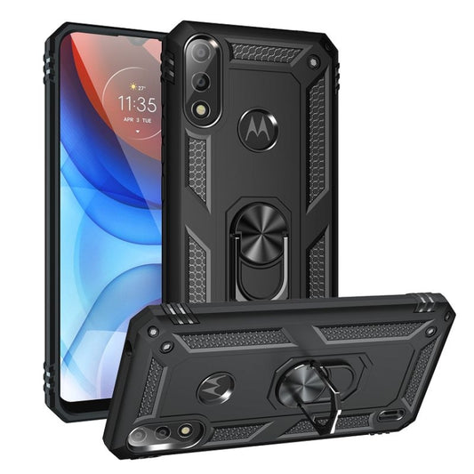 For Motorola Moto E7 Power (2021) Shockproof TPU + PC Protective Case with 360 Degree Rotating Holder(Black) - Motorola Cases by buy2fix | Online Shopping UK | buy2fix