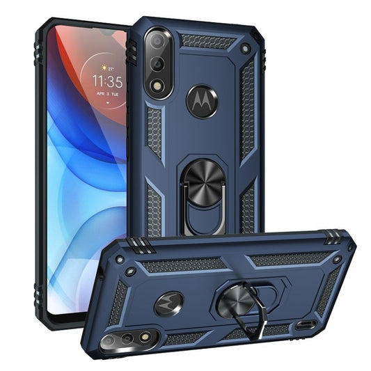 For Motorola Moto E7 Power (2021) Shockproof TPU + PC Protective Case with 360 Degree Rotating Holder(Blue) - Motorola Cases by buy2fix | Online Shopping UK | buy2fix