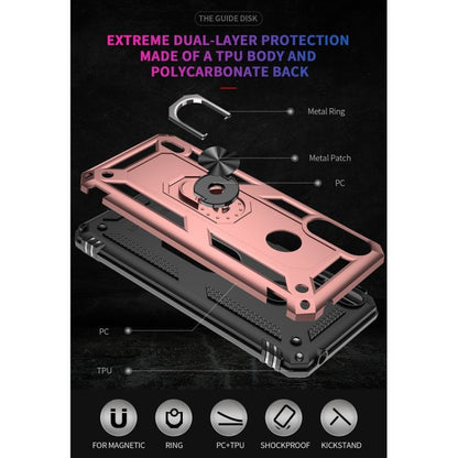 For Motorola Moto E7 Power (2021) Shockproof TPU + PC Protective Case with 360 Degree Rotating Holder(Rose Gold) - Motorola Cases by buy2fix | Online Shopping UK | buy2fix