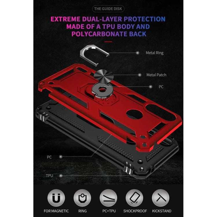 For Motorola Moto E7 Power (2021) Shockproof TPU + PC Protective Case with 360 Degree Rotating Holder(Red) - Motorola Cases by buy2fix | Online Shopping UK | buy2fix